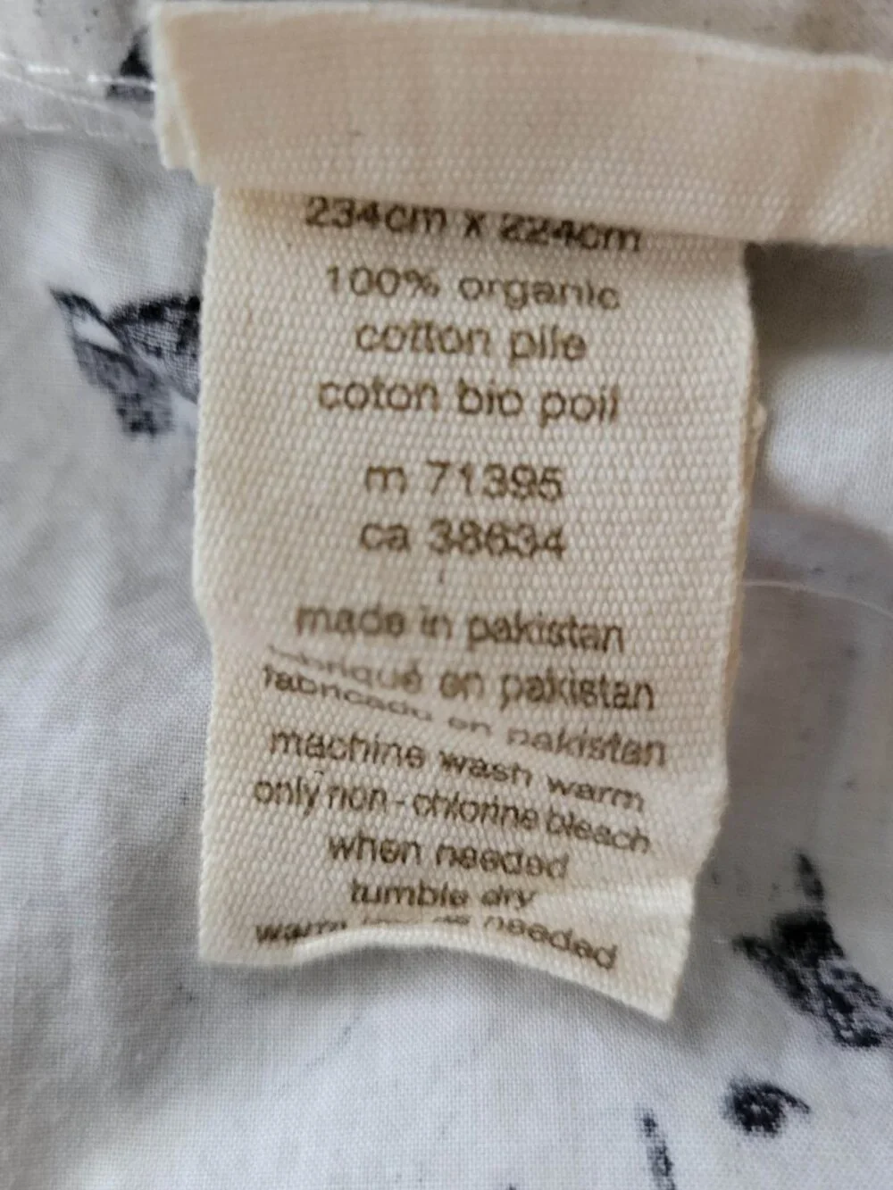 West Elm Organic Cotton Bird Collage Block Print Duvet Cover Double Sided F/Q
